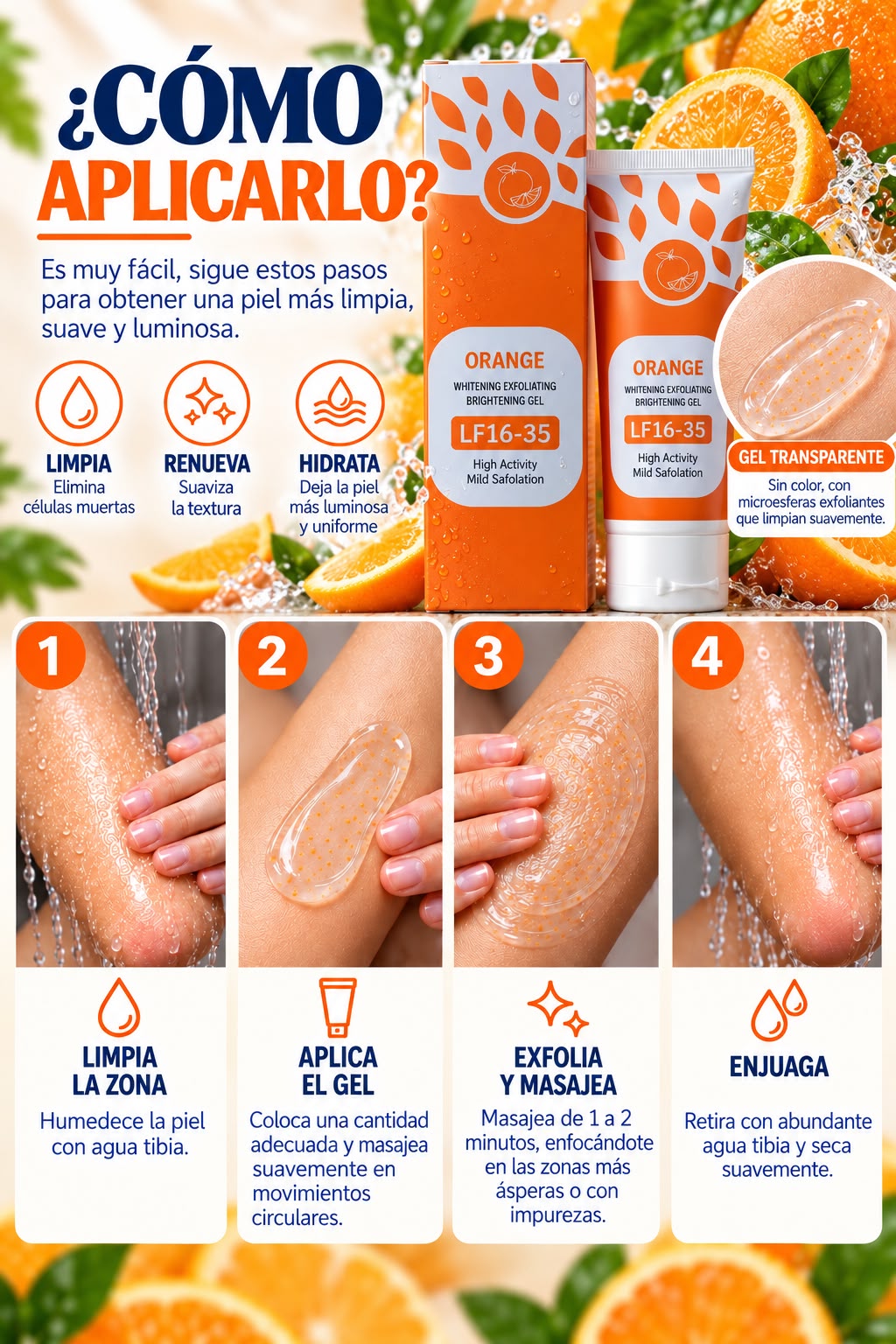 GEL EXFOLIANTE ILUMINADOR - Una piel con apariencia más suave y luminosa