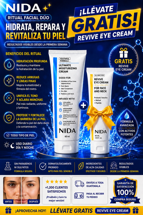 NIDA ✨ Piel Hidratada y Radiante + Crema Contorno de Ojos GRATIS 🎁