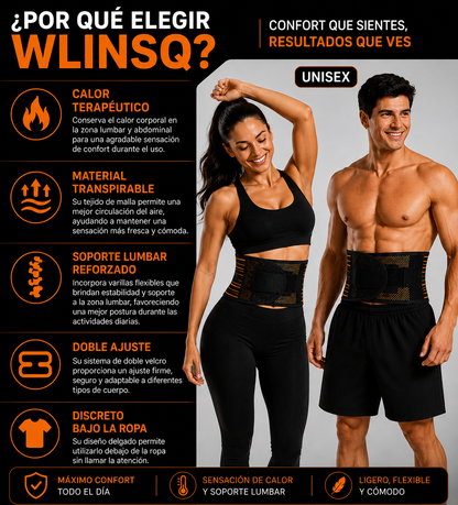 Cinturón Térmico para Espalda y Cintura Talla Única Ajustable | Unisex