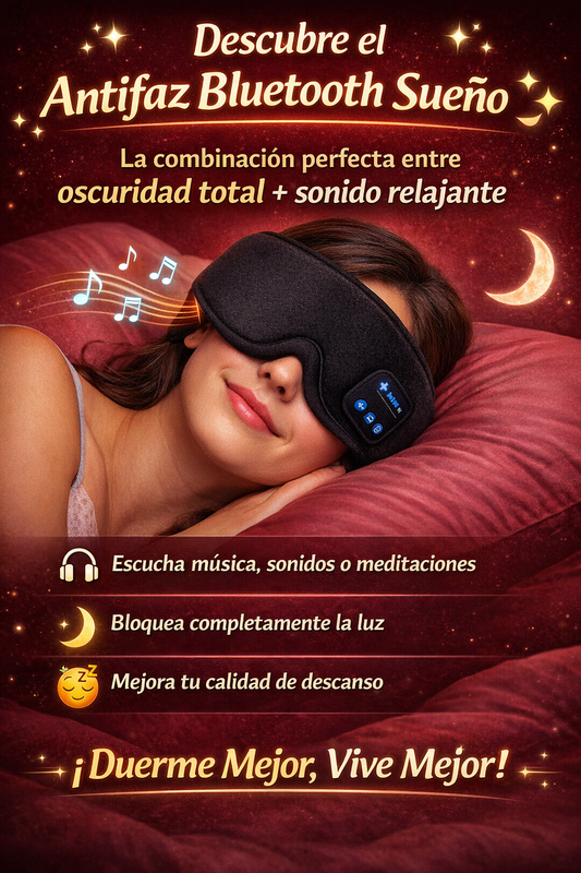 ¿Te Cuesta Dormir Por La Luz O El Ruido? Antifaz Bluetooth Sueño + ENVÍO GRATIS 🚚