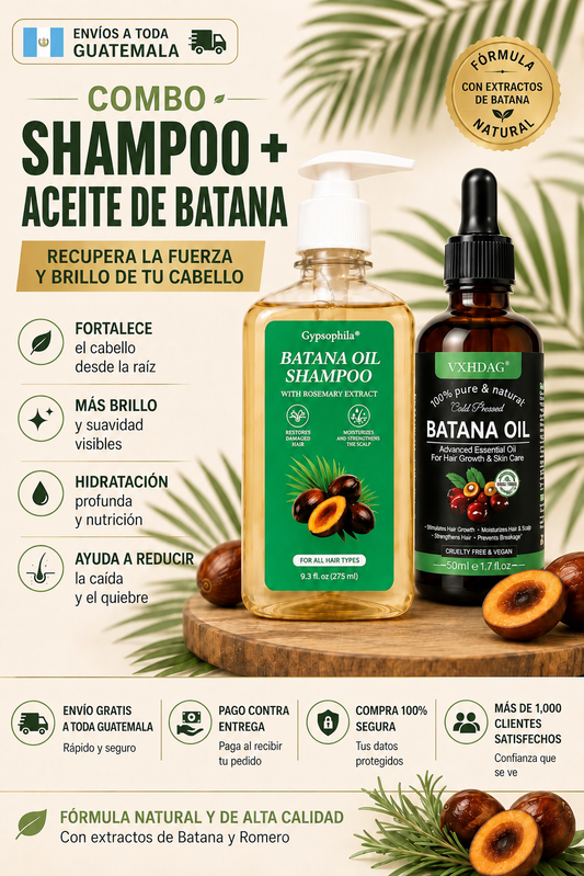 Combo Batana Oil Shampoo + Aceite Rutina Capilar Completa