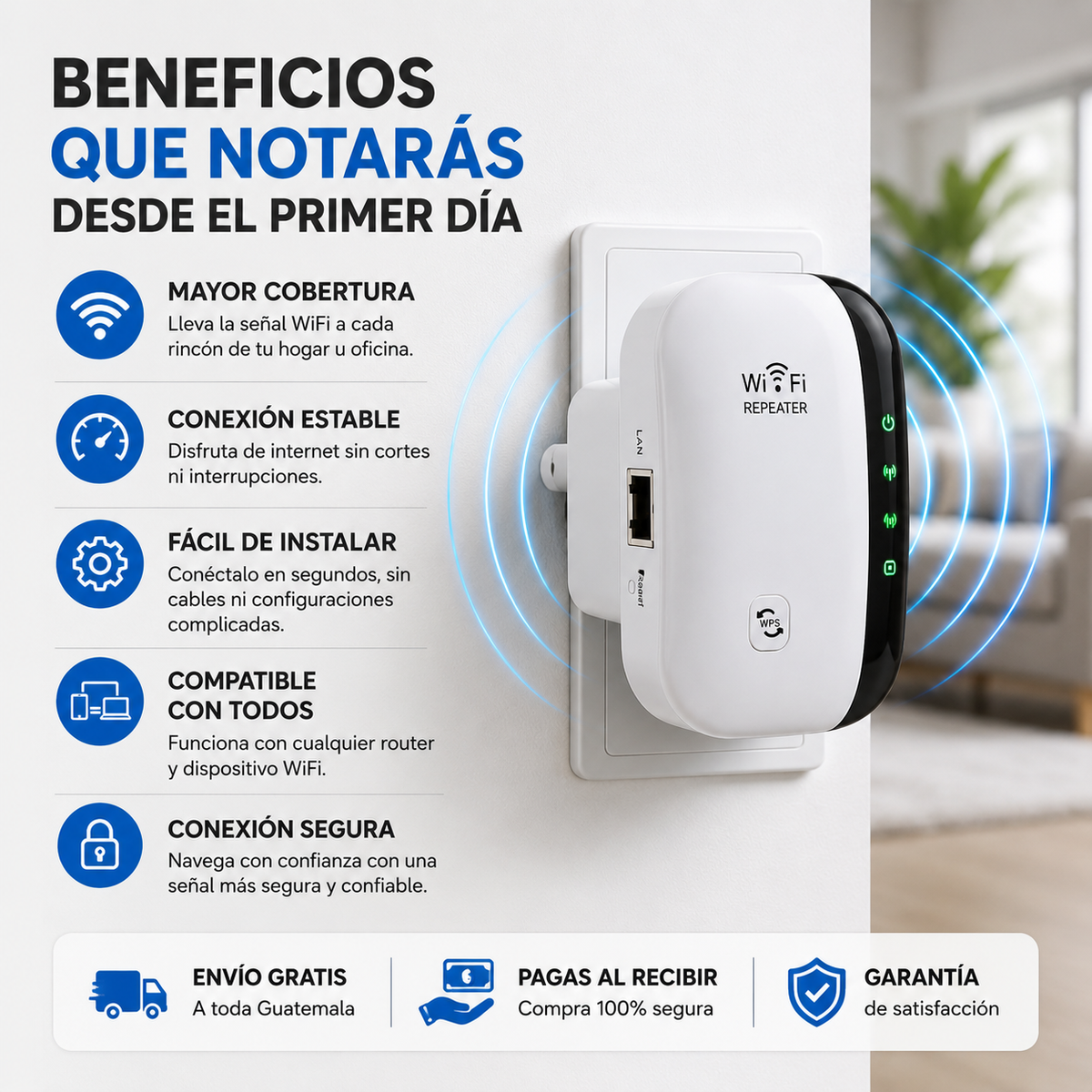 Repetidor WiFi - Amplía la cobertura de tu internet