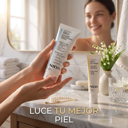 NIDA® Crema Hidratante Anti-Edad Coreana + Crema para Contorno de Ojos, ¡Empieza a cuidar tu piel desde hoy! 💁🏻‍♀️
