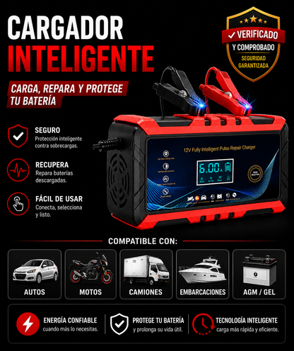 Cargador Inteligente ⚡ Recupera Tu Batería en Minutos