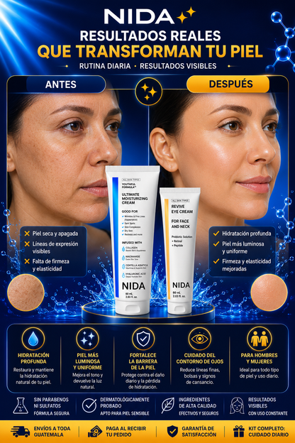 NIDA ✨ Piel Hidratada y Radiante + Crema Contorno de Ojos GRATIS 🎁