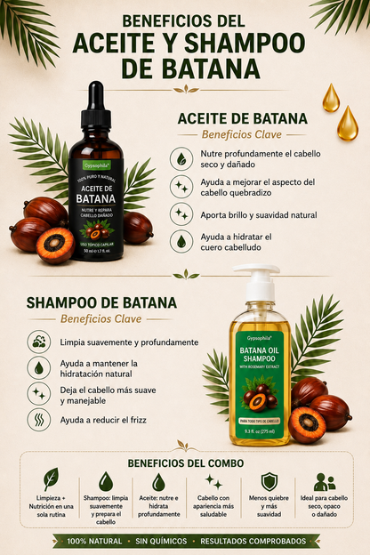Combo Batana Oil Shampoo + Aceite Rutina Capilar Completa