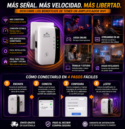 📶 WIFI REPETIDOR – AMPLIFICADOR DE SEÑAL + ENVIO GRATIS 🚚