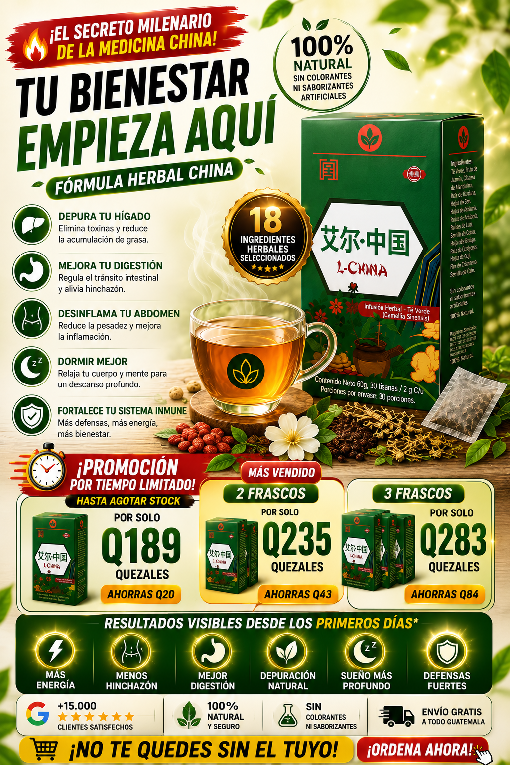 TÉ YIGAN CHINO X30 — El Ritual Ancestral para Sentirse Limpio, Ligero y Saludable + ENVÍO GRATIS