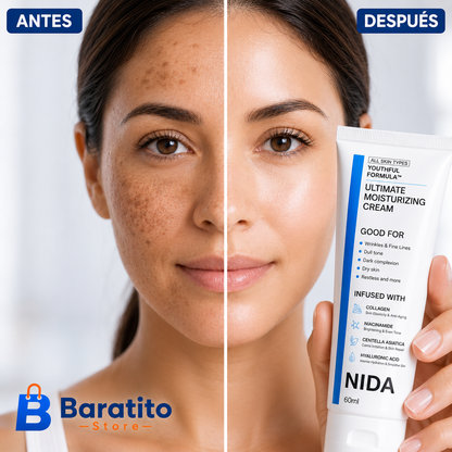 NIDA® Crema Hidratante Anti-Edad Coreana + Crema para Contorno de Ojos, ¡Empieza a cuidar tu piel desde hoy! 💁🏻‍♀️