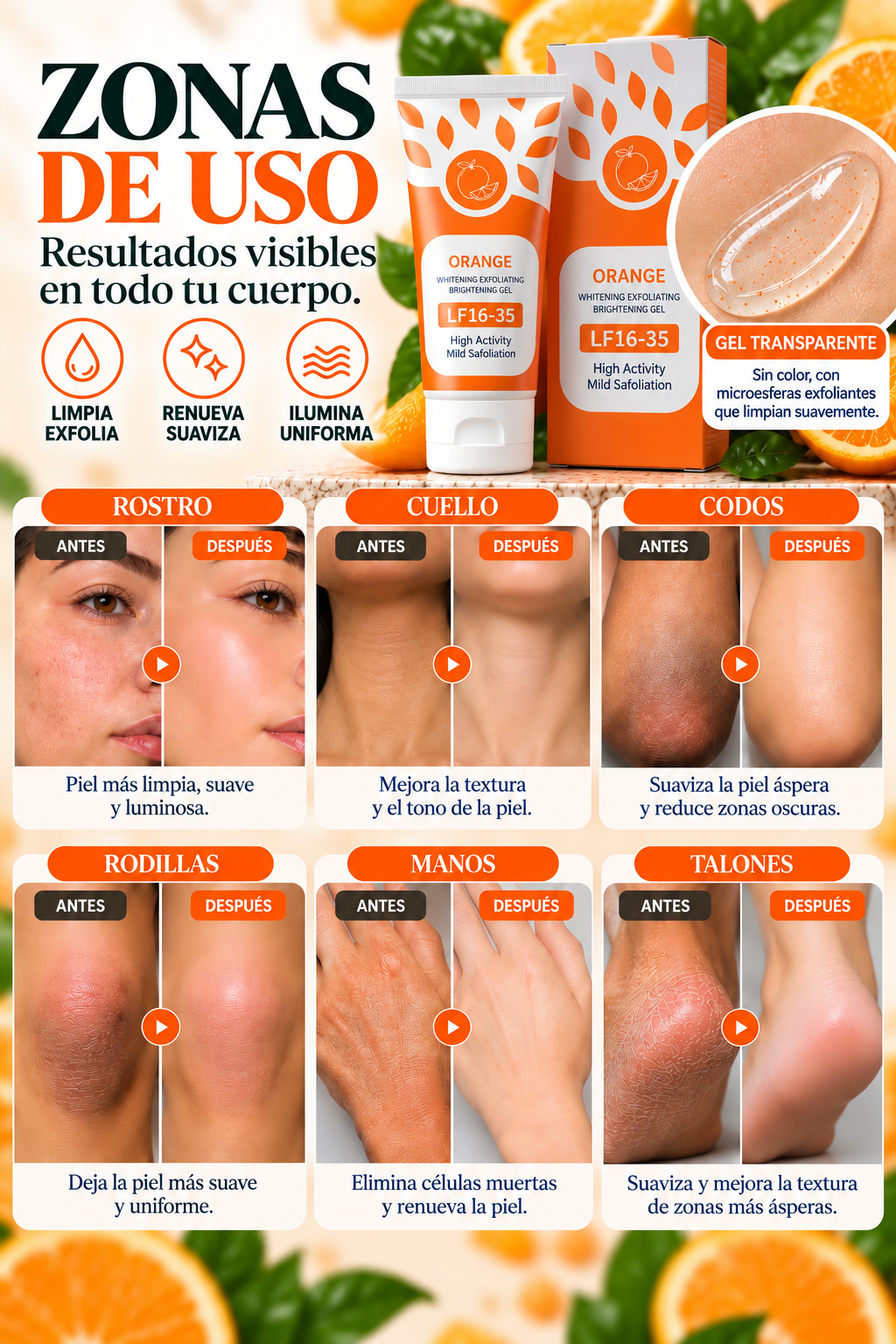 GEL EXFOLIANTE ILUMINADOR - Una piel con apariencia más suave y luminosa