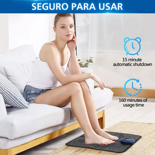 Masajeador De Pies Estimulador Muscular Eléctrico Recargable & Portátil Almohadilla Eléctrica Para Aliviar El Dolor.