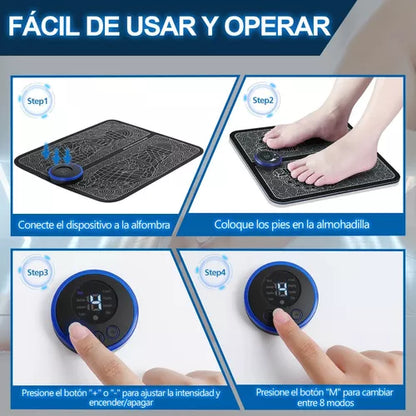 Masajeador De Pies Estimulador Muscular Eléctrico Recargable & Portátil Almohadilla Eléctrica Para Aliviar El Dolor.